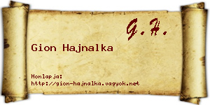 Gion Hajnalka névjegykártya